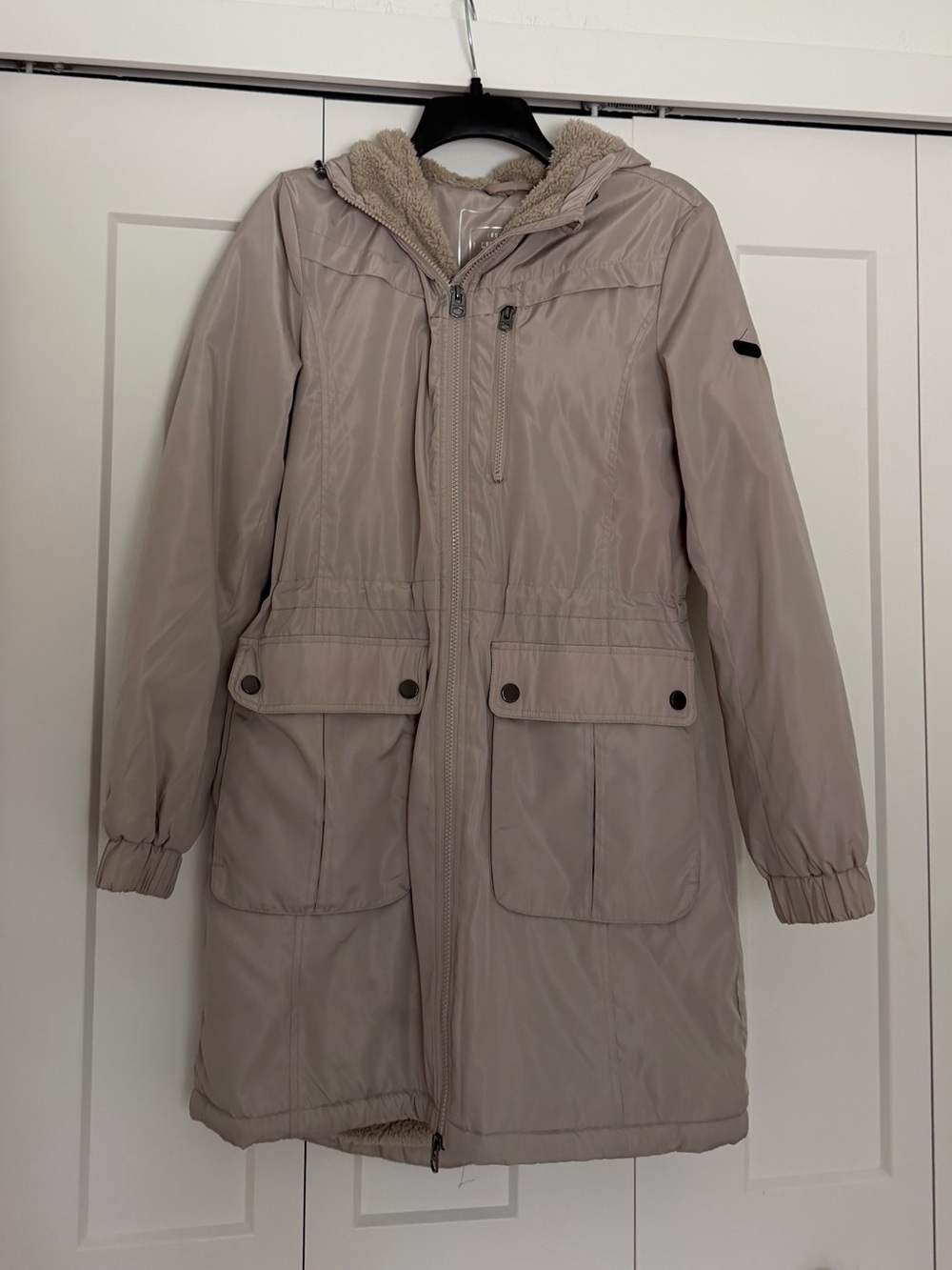 Lucky Brand Light Taupe Hooded Parka Coat